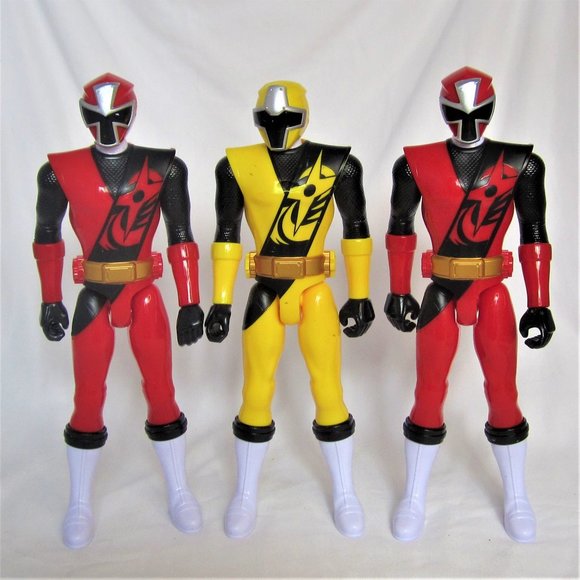 Lot of 3 Power Rangers 12" tall 2 Red, 1 Yellow - Picture 1 of 3